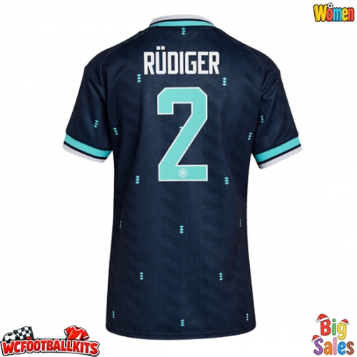 Germany Antonio Rudiger #2 Replica Away Stadium Shirt for Women World Cup 2026 Short Sleeve